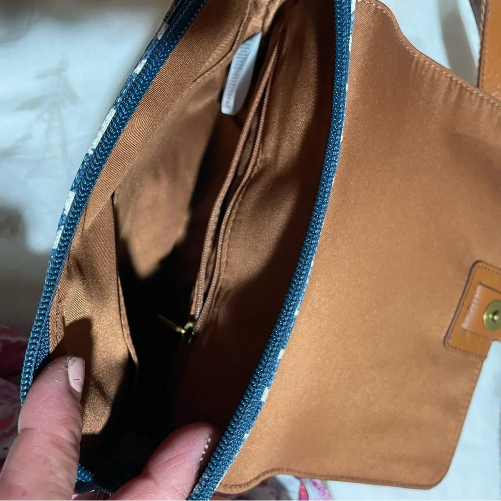 FOSSIL Kinley Ikat Small Crossbody Bag Blue Print - Picture 15 of 16